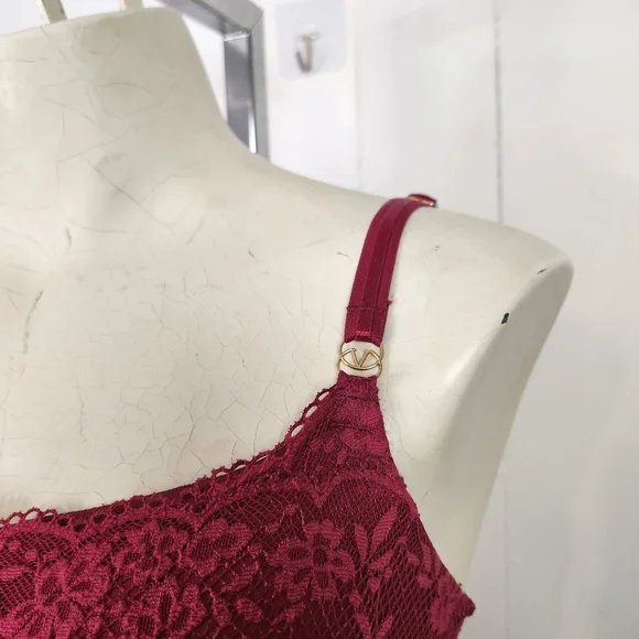 Victoria's Secret Love Cloud Claret Red Lined Wireless Lounge Bra Small DD Cup - Picture 4 of 7
